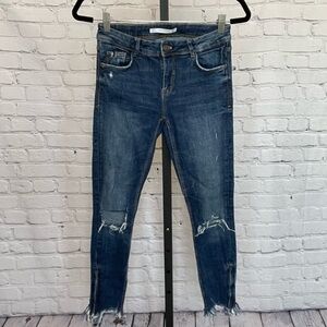 Zara Trafaluc Denimwear Distressed Skinny Jean Size 4